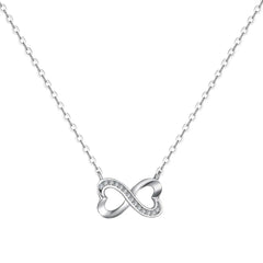 Aetolia No Moq S925 Sterling Silver Necklaces Cz Cubic Zirconia Infinity Shape Pendant Chain Fashion Jewelry Necklace For Women Girl