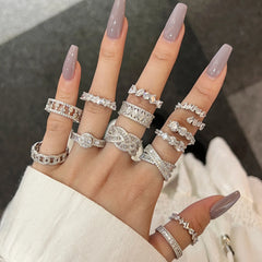 Aetolia Fine Jewelry Iced Out Cubic Zirconia Classic 18K Gold Plated 925 Silver Rings Icy Diamond Irregular Shape Ring For Women