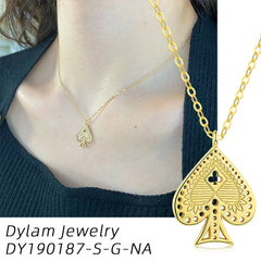 Aetolia Wholesale Personalized Kolye Bijoux Jewelry Argent 925 Sterling Silver Necklace 18K Gold Plated Chain Heart Necklaces For Women