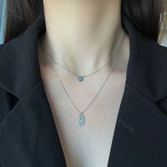 Aetolia Factory Wholesale Supplier Silver 18K Gold Hasma Hand Layered Choker Pendant Women Accessories Chain Necklaces zircon