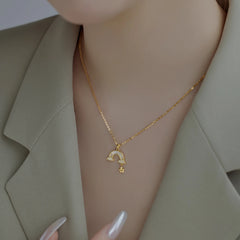 Aetolia Dainty Star Semi Circle Shape Pendant S925 Sterling Silver Necklaces Women Jewelry Custom Engraved 18K Gold Plated Necklace