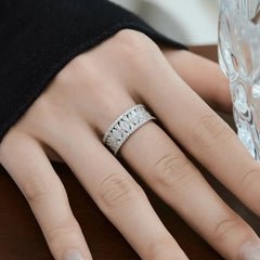 Aetolia Elegant New Design Hot Sell Hollow Marquise Cz Plating Round Fine Jewelry S925 Silver Rings Full Diamond Ring For Women