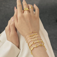 Aetolia Custom Designer 18K Gold Plated Love Mama Bracelet Jewelry Tennis Bracelets Bangles For Women Mother'S Day Gift Adjustable