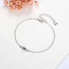Aetolia High Quality Luxury Women Real 925 Sterling Silver Bracelet Eye Of Evil Blue Stone Link Tennis Bracelets Bangles For Women