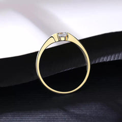 Aetolia 925 Sterling Silver 18K Gold Plated Simple Vintage Engagement Wedding Ring SR20060825