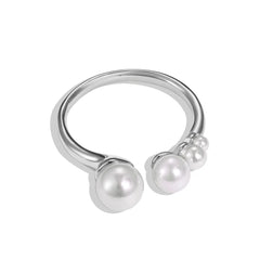 Aetolia High End 18K Gold Plated Shell Pearl Open Adjustable Ring S925 Sterling Silver Jewelry Trendy Finger Rings For Women