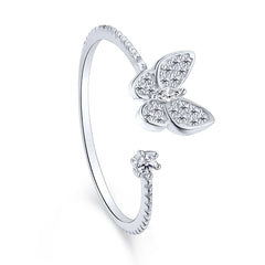 Aetolia Shiny Heart Star Moon Butterfly Design 18K Gold Plated Adjustable Openings Ring 925 Sterling Silver Rings Jewelry Women