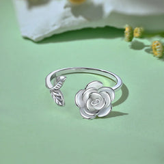 Aetolia Trendy Rotating Spinning Anxiety Women Ring Jewelry 18K Gold Plated Custom Sun Flower S925 Sterling Silver Spinner Rings