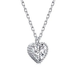 Aetolia Trendy Jewelry Heart Shaped Pendant 5A Cubic Zirconia Necklace Tennis Chain Link 925 Sterling Silver Heart Necklaces For Women