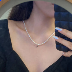 Aetolia Elegance new Design Hypoallergenic Non Tarnish 925 Sterling Silver Plated Clavicular Chain Baroque Pearl Pendant necklaces women