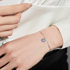 Aetolia Cubic Zirconia Blue Devil Eye Bracelet 925 Sterling Silver Jewelry 18K Gold Tennis Diamond Charm Bracelets Women