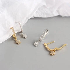 Aetolia jewelry 2020 Hot sale flower earrings S925 Sterling Silver gold plated diamond hoop earrings