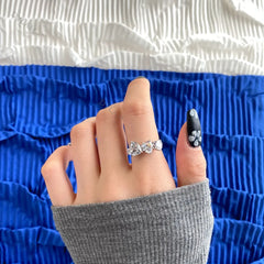 Aetolia Valentine Style Popular Follow Double Heart CZ Shining 5A Stones S925 Sterling Silver Wedding Ring For Women