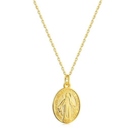 Aetolia Custom Women Bijoux Plaquet Or Joyeria De Bisuteria Joyas Sterling Silver Virgin Mary Necklace Gold Plated Jewelry