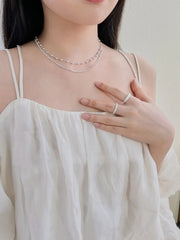 Aetolia Minimalist new arrival Design s925 Sterling Silver necklace Rhodium Plated Beaded Chain Necklaces for Women