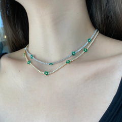 Aetolia Christmas Gifts Luxury Bling Red Green Cubic Zircon Bracelet Earrings Necklace Set Statement Emerald Rings Jewelry Set For Women