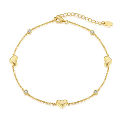 Aetolia Accessories Bracelet Bangle 18K Gold Plated Anklets Set Initial Alphabet Letter A-Z Charms Pendant Cuban Link For Women
