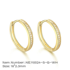 Aetolia Minimalist Sterling Silver 925 earring Luxury Statement Zircon Different Size 18k Gold Plated Huggie Chunky Hoop Earrings