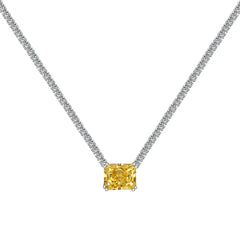 Aetolia Low Moq Vintage CZ Cubic Zirconia Pink Blue Square Heart Pendant 925 Sterling Silver Cuba Chain Link Tennis Necklaces For Women