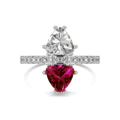 Aetolia 925 Sterling Silver High-End Design Double Stone Blue Ruby Cz Cubic Zirconia Ring Wedding Engagement Rings For Women