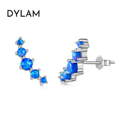 Aetolia S925 Sterling Silver High Quality Blue Opal Jewelry Stud Earring Elegant Jewelry Hypoallergenic Earrings For Women Girl