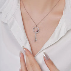 Aetolia Cz Cubic Zirconia Charm Key Pendant 925 Sterling Silver Layering Necklaces 18K Gold Plated Chain Necklace For Pendant Women Gift