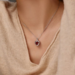 Aetolia Mother'S Day Gift Diy Seven-Color Love Ice Flower Cz Zirconium Heart Shape Necklace 925 Silver 18K Necklaces For Women Mom