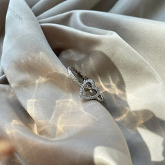 Aetolia Statement Adjustable hollow Hearts Promise Stacking Eternity Love Finger Band Jewelry Sterling Silver 925 Hear ring set