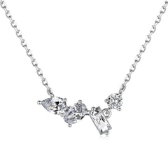 Aetolia Non Tarnish 18K Gold Plated S925 Silver Necklace Heart Square Waterdrop Shape Cubic Zirconia Pendant Necklaces For Women