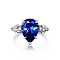 Aetolia Luxury High Carbon Diamond Pink Blue Topaz Promise Pear Cut Engagement Wedding colorful Sterling Silver 925 zircon rings