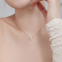 Aetolia S925 Sterling Silver Necklace 18K Gold Plated Wholesale Zirconia Double Heart Shape Necklaces Pendant Earring Ring Set