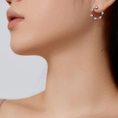 Aetolia Popular Jewelry Trendy 18K Gold Plated Earrings Sterling Silver 925 Hoop Heart Cz Zirconia Stone Stud Earrings Hoop Design