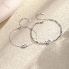 Aetolia Bracelets For Couples Braided Rope Matching Custom Bff Couple Friend Gifts Her And Him Girl Heart Shape