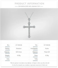Aetolia Vintage S925 Plata Silver diamond Christianism necklace Cross link chain necklace Jewelry