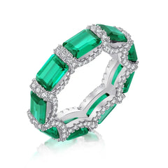 Aetolia Custom 925 Sterling Silver Yellow Created Green Diamond Wedding Ring Eternity Bands Engagement Rings Women Wholesale Jewelry
