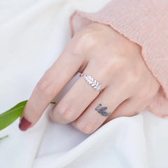 Aetolia 925 Silver Women Sterling Rings High Quality Open Dainty Adjustable Resizable Gold Plated Trendy Leaf Ring