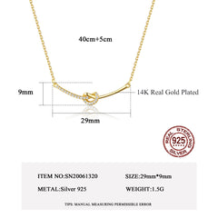 Aetolia 925 Sterling Silver 18K Gold Plated Forever The Knot Pendant Necklace SN20061320