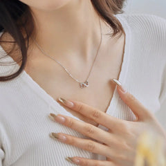 Aetolia No Moq S925 Sterling Silver Necklaces Cz Cubic Zirconia Infinity Shape Pendant Chain Fashion Jewelry Necklace For Women Girl