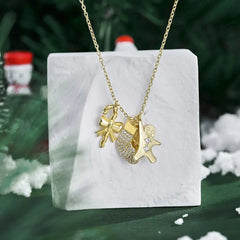 Aetolia Christmas Cubic Zirconia Charm 925 Sterling Silver 18K Gold Plated socks Pendant Jewelry Beads Diy Necklaces for women