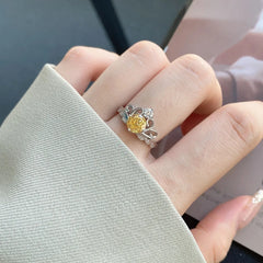 Aetolia Trendy 8A Cz Cubic Zirconia Red Blue Yellow Colorful Circle Ring Round Pave Finger Wedding Diamond Jewelry For Women