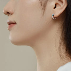 Aetolia Minimalist Small Blue Cz Heart Huggie Hoop Earring Hoops Earrings With Opal Stones S925 Silver Hoop Earrings Women