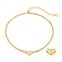 Aetolia Accessories Bracelet Bangle 18K Gold Plated Anklets Set Initial Alphabet Letter A-Z Charms Pendant Cuban Link For Women