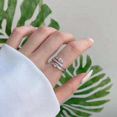 Aetolia 925 Fashion 8A Cz Pink Cubic Zirconia Ring Eternity Sterling Silver Engagement High Quality Women Jewelry Crystal Stone Diamond