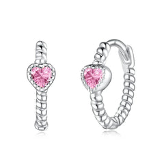 Aetolia Vintage Minimal Jewelry Cz Zirconia Diamond Heart Hoop Pure Bulk Wholesale Twist Sterling Silver Earrings For Women