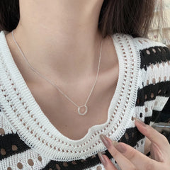 Aetolia Minimalist 18K Gold Plated Round Geometric Three Circle Pendant Necklace 925 Sterling Silver Necklaces For Women Jewelry