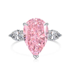 Aetolia Custom Shinny Jewelry 18K Gold Plated Heart Pear Cut Solid 925 Sterling Silver Ring Halo Engagement Wedding Rings Band women