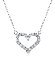Aetolia Wholesale Clavicle Chain S925 Silver 18K Rose Gold Necklace CZ Cubic Zirconia Hollow Heart Pendant Necklaces For Women
