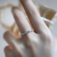 Aetolia S925 Wholesale Plated Sterling Silver Rings CZ Simulated Diamond Stackable Engagement Ring Eternity Bands For Women Gift