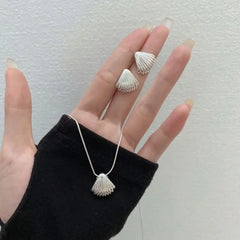 Aetolia 925 Sterling Silver Necklace Rhodium 18K Gold plated Fine Jewelry Women Fashion Texture Shell Pendant Necklaces for women