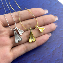 Aetolia Fashion Engravable Sweater Snake Chain Necklaces Design Silver 925 Plated 18K Gold Heart Pendant Silver Necklace